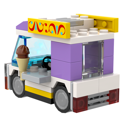 LEGO "Pint-Sized Treat Cruiser" - Mini Ice-Cream Truck, Medium Lavender [MiniMOC]