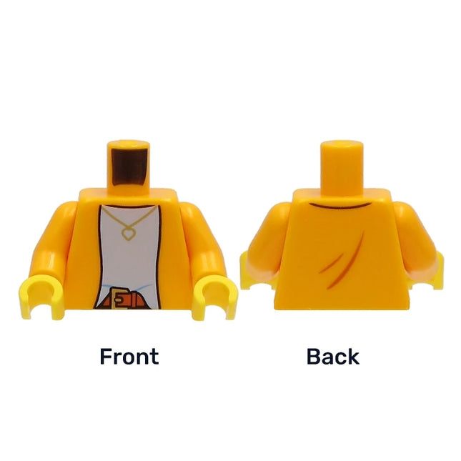 LEGO Minifigure Part - Torso Jacket over Bright Light Blue Shirt, Necklace [973pb4113c01] 6335285