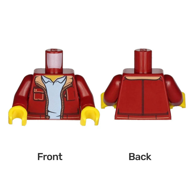 LEGO Minifigure Part - Torso, Jacket Open with Pockets, Copper Zipper [973pb3162c01]