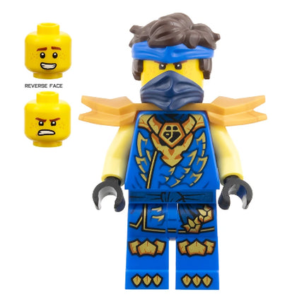 LEGO Minifigure - Jay - Dragons Rising, Tunic with Dragon Head, Hair, Wide Pearl Gold Shoulder Armor (2026) [NINJAGO]
