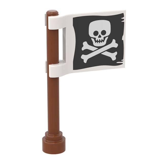 LEGO Flag 2 x 2 Square "Jolly Roger Flag", Pirate, Skull and Crossbones White [80326pb019] 6446963