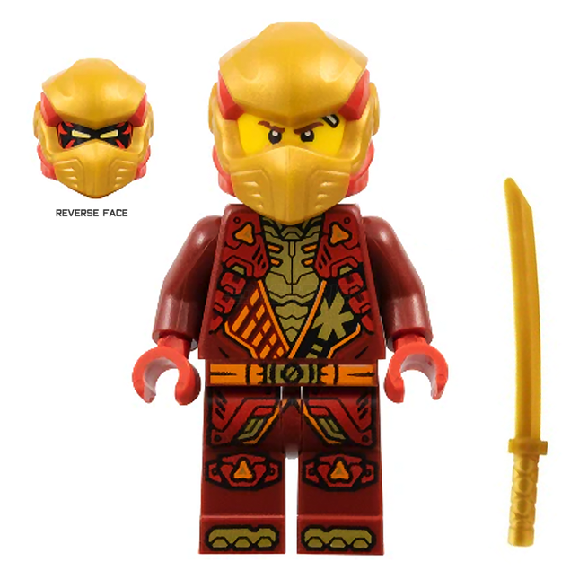 LEGO Minifigure - Kai - Dragons Rising, Tunic with Shoulder Armor, Red and Pearl Gold Head Wrap (2025) [NINJAGO]