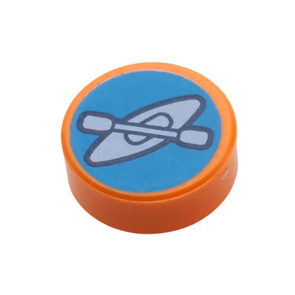 LEGO Minifigure Accessory - Tile, Kayak and Oar / Paddle (1 x 1 Tile), Orange [98138pb425] 6478263