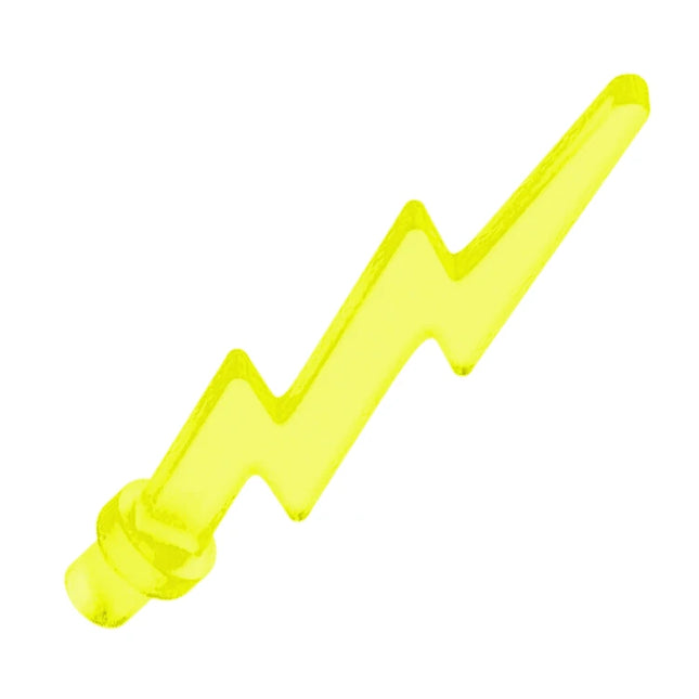 LEGO Minifigure Accessory - Wave Angular Single with Bar End (Lightning Bolt), Trans-Yellow [27256] 6211795