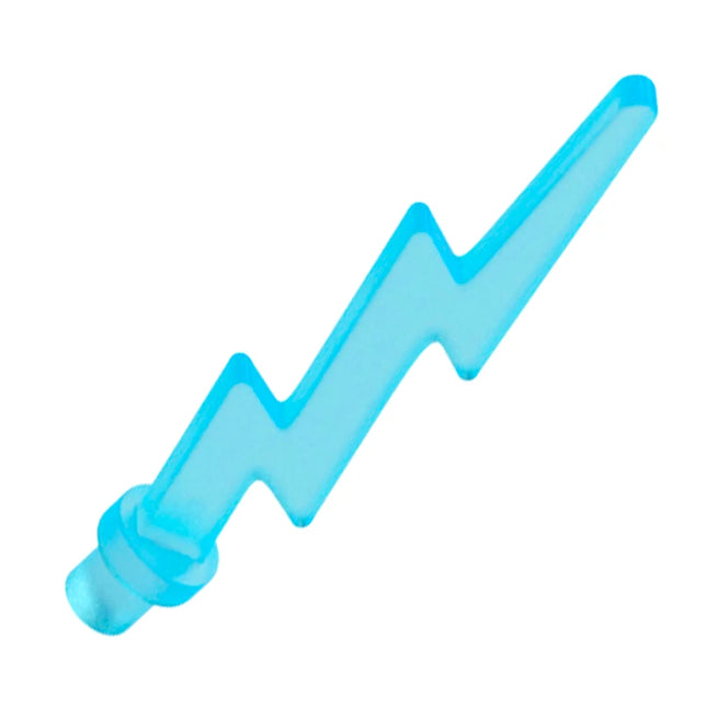 LEGO Minifigure Accessory - Wave Angular Single with Bar End (Lightning Bolt), Trans-Light Blue [27256] 390495