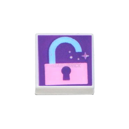 LEGO Minifigure Accessory - Unlocked Padlock - Pink/Dark Purple (1 x 1 Tile) [3070pb195]