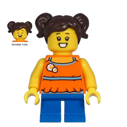 LEGO Minifigure - Child - Girl, Madison (Maddy) Halter Top Dress, Pigtails (2020) [CITY]
