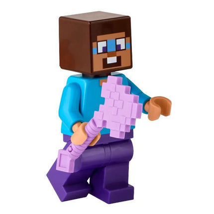 LEGO Minifigure - Steve (Nougat) - Dark Purple Legs, Dark Azure Around Eyes (2024) [MINECRAFT]