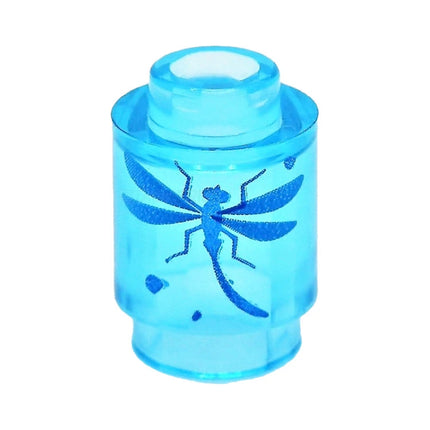 LEGO Minifigure Accessory - "Blue Dragonfly in a Jar", (Round 1 x 1 Brick) [3062pb058] 6284030