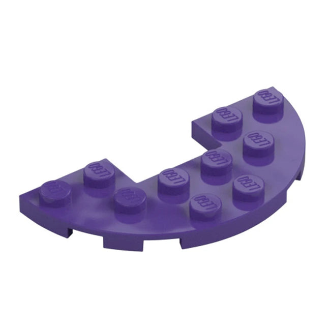 LEGO Plate, Round Half 3 x 6 with 1 x 2 Cutout, Dark Purple [18646] 6435316
