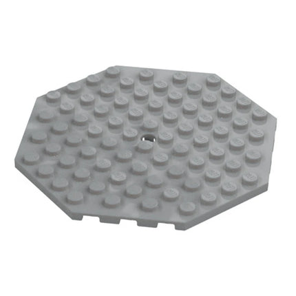 LEGO Plate, Modified 10 x 10 Octagonal with Hole, Light Grey [89523] 6034493
