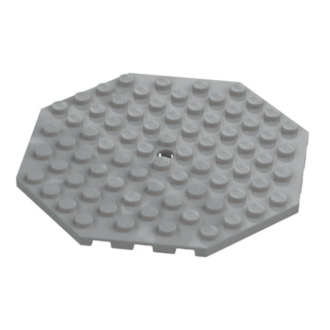 LEGO Plate, Modified 10 x 10 Octagonal with Hole, Light Grey [89523] 6034493