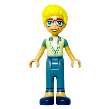 LEGO Minifigure - Friends Olly - Yellowish Green Unbuttoned Shirt, Sand Blue Trousers, Dark Blue Shoes [FRIENDS]