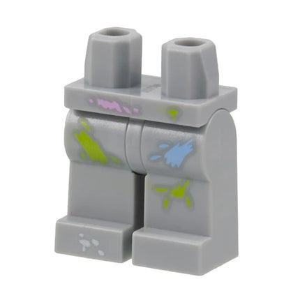 LEGO Minifigure Part - Hips and Legs, Paint Splotches, Light Grey [970c00pb0525] 6154202