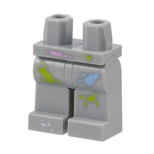 LEGO Minifigure Part - Hips and Legs, Paint Splotches, Light Grey [970c00pb0525] 6154202