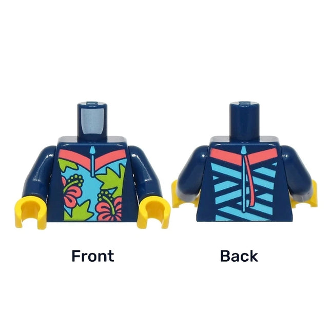 LEGO Minifigure Part - Torso Wetsuit, Stripes, Zipper, Flowers, Palm [973pb6193c01] 6544712
