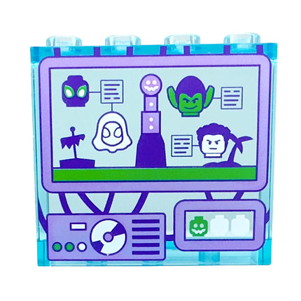 LEGO Panel 1 x 4 x 3, Miles Morales, Green Goblin, Ghost-Spider, Sandman Heads, Control Screen [60581pb235] 6425489