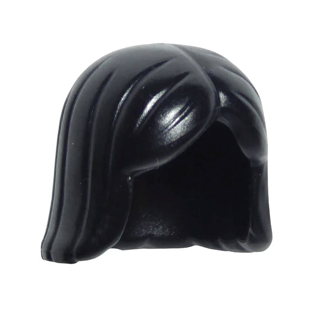 LEGO Minifigure Part - Hair, Long, Center Part, Black [4530] 96859 4659663