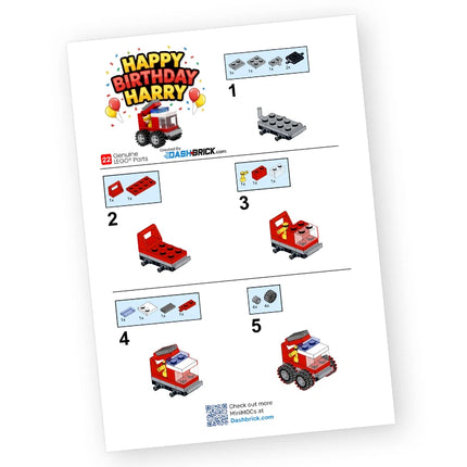LEGO "Fire Truck - Build-it Party Favour" - Perfect of Themed Birthday Parties! [MiniMOC]
