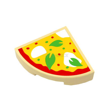 LEGO Minifigure Food - Pizza Slice, Green Basil Leaves, White Mozzarella Cheese [25269pb030]