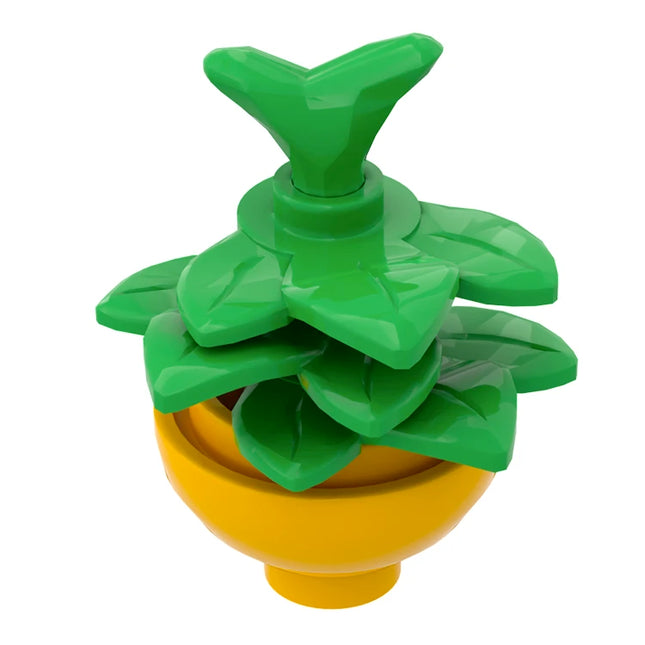 LEGO "Potted Fern" - Plant, Light Bright Orange Pot [MiniMOC]