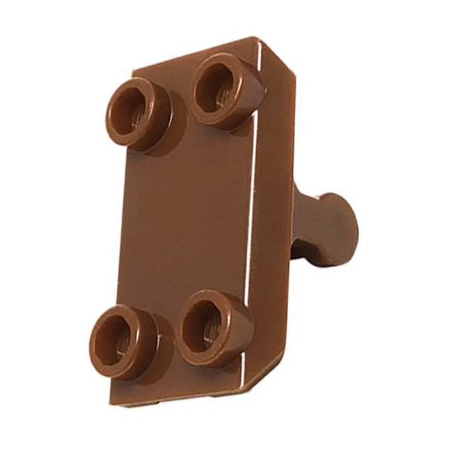 LEGO Plate, Modified 2 x 3 Inverted , 4 Studs, Bar Handle (Shield/Rocker Plate), Reddish Brown [30166] 6328480
