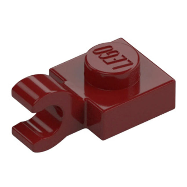 LEGO Plate, Modified 1 x 1, Open O Clip (Horizontal Grip), Dark Red [61252] 6253170, 6360110