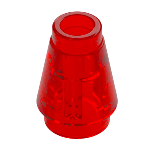 LEGO Cone 1 x 1 with Top Groove, Trans-Red [59900] 4589b 6337596