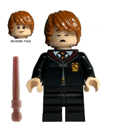 LEGO Minifigure - Ron Weasley - Gryffindor Robe Clasped, Medium Legs, Sleeping/Awake (2023) [HARRY POTTER]