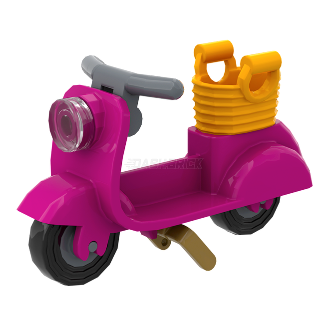 LEGO Minifigure Accessory - Scooter with Basket, Magenta [MiniMOC]