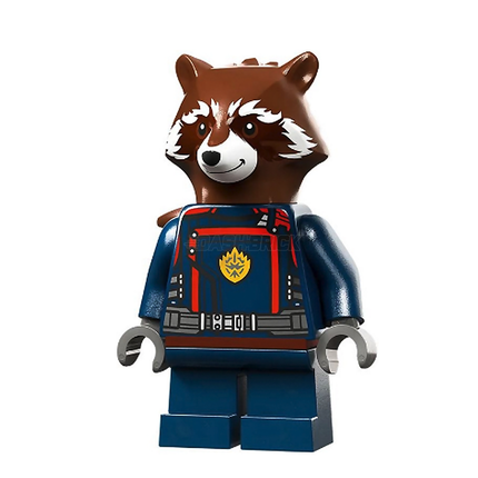 LEGO Minifigure - Rocket Raccoon - Dark Blue Suit, Reddish Brown Head [MARVEL]