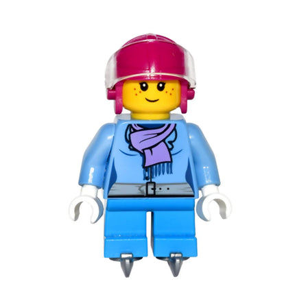 LEGO Minifigure - Girl, Winter Scarf, Ice Skates, Helmet, (2016) [CITY]