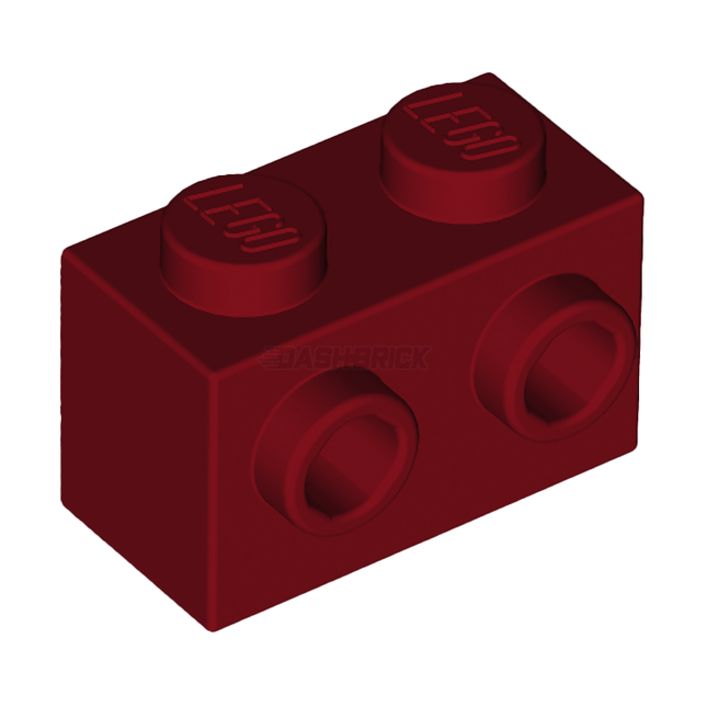 LEGO Brick, Modified 1 x 2 with Studs on One Side, Dark Red [11211]