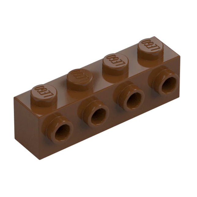 LEGO Brick, Modified 1 x 4, 4 Studs on 1 Side, Reddish Brown [30414] 6153594
