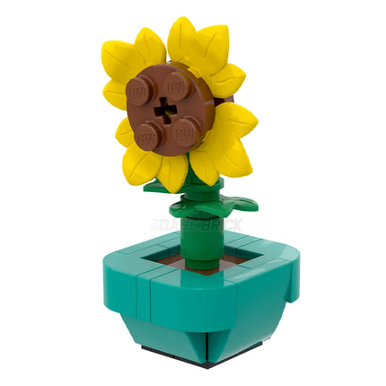 LEGO "Brickanicals #3" Sunflower in Dark Turquoise Pot [MiniMOC]