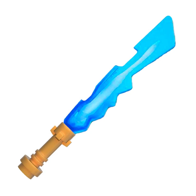 LEGO Minifigure Weapon - Sword Blade with Jagged Edges and Bar End and Handle, Marbled White, Trans-Dark Blue [11439pb01] 6022638