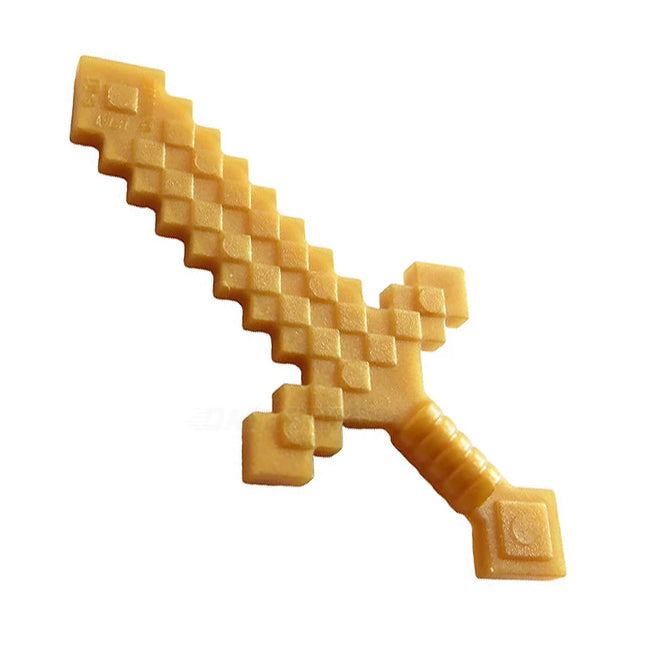 LEGO Minifigure Accessory - Weapon Sword Pixelated (Minecraft), Pearl Gold [18787] 6093621