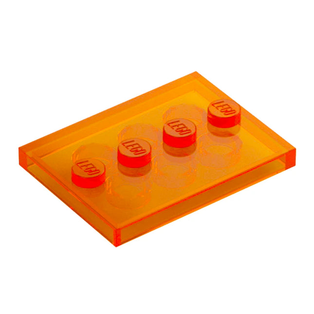LEGO Tile, Modified 3 x 4 with 4 Studs in Center, Trans-Orange [88646] 6535586