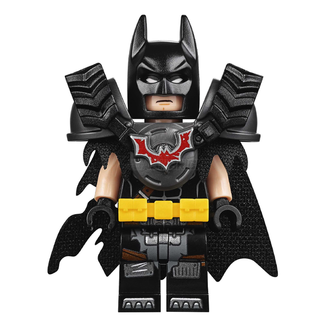 LEGO Minifigure - Batman - Battle Ready, Tire Armor, Tattered Cape, Yellow Utility Belt [DC Comics] (Copy)