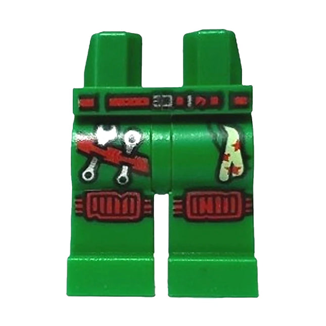 LEGO Minifigure Part - Hips and Legs, Tool Belt, Tools, Handkerchief, Green [970c00pb0991]