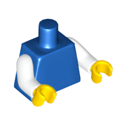 LEGO Minifigure Part - Torso Blue / White Arms / Yellow Hands [973c001]