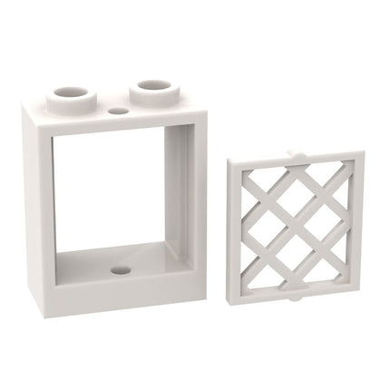 LEGO Window 1 x 2 x 2 + Lattice Diamond, White [60592 / 38320] 6382045 6344414