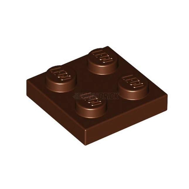 LEGO Plate, 2 x 2, Reddish Brown [3022] 4216695