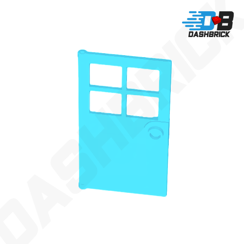 LEGO Door 1 x 4 x 6 with 4 Panes, Stud Handle, Medium Azure [60623]