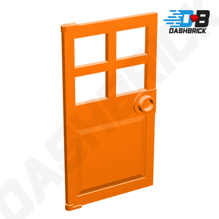 LEGO Door 1 x 4 x 6 with 4 Panes and Stud Handle, Orange [60623]