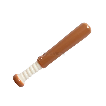 LEGO Minifigure Accessory - Baseball Bat 4L, White Grip Handle [93220pb01]