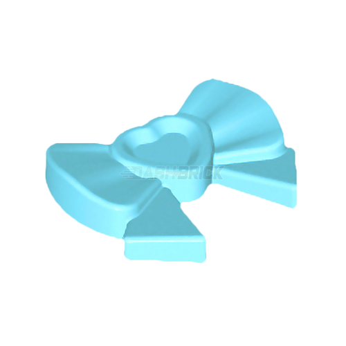 LEGO Minifigure Accessory - Bow with Heart, Long Ribbon, Rear Small Pin, Medium Azure [11618]