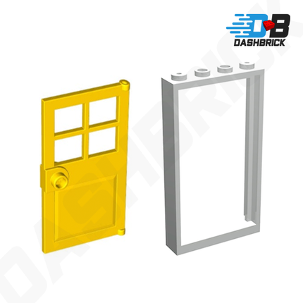 LEGO Yellow Door & White Frame 1 x 4 x 6 [COMBO PACK]