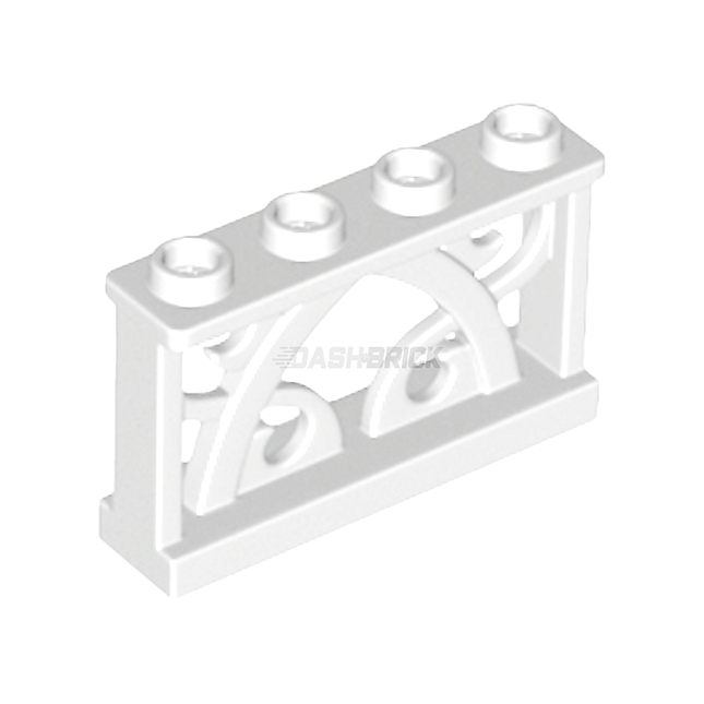 LEGO Fence 1 x 4 x 2 Ornamental, 4 Studs, White [19121]
