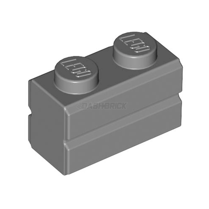 LEGO Brick, Modified 1 x 2, Masonry Profile, Dark Grey [98283]